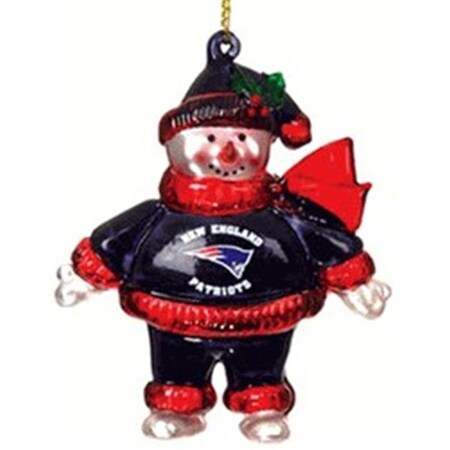 Caseys New England Patriots Ornament 2 3/4 Inch Crystal Snowman 194672343